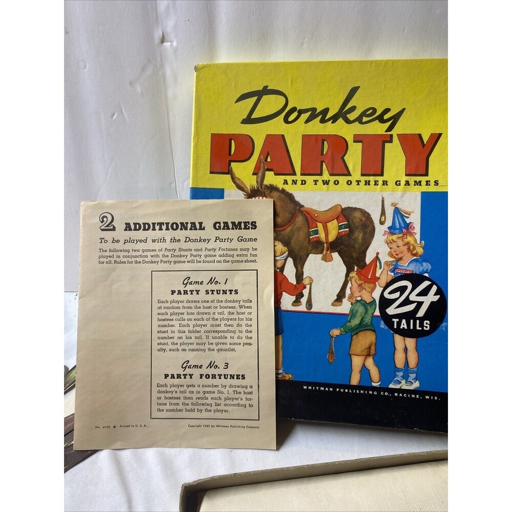 Vintage Donkey Party Game By Whitman